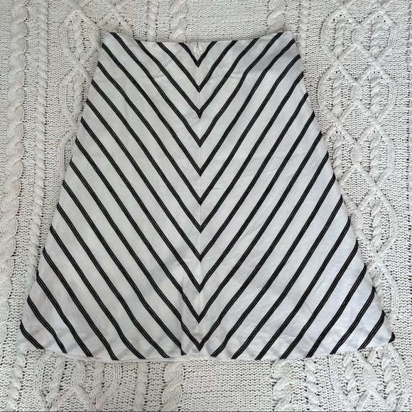 Talbots Linen Blend Black & White Midi Skirt - Picture 4 of 10
